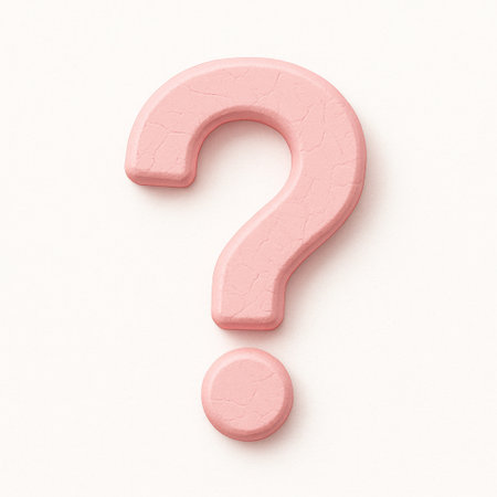 pink question mark on white background, 3d render, square imageの素材