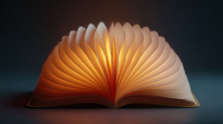Open book on a dark background, close-up, soft focusの素材