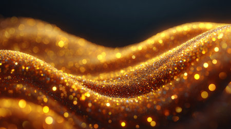 Golden glitter bokeh background. 3d rendering, 3d illustration.の素材