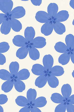 blue flower pattern on white paper texture background, can be used as wallpaperの素材