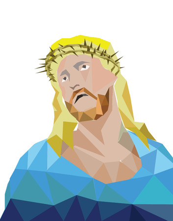 Vector Jesus polygonのイラスト素材
