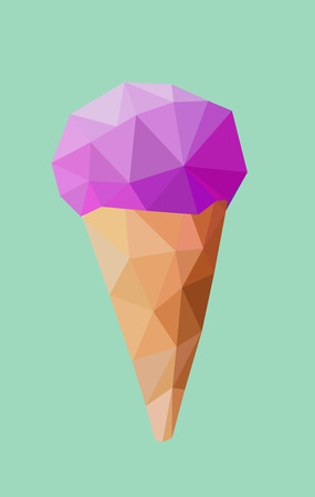 ice cream low polygon styleのイラスト素材