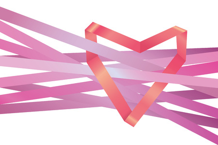 Vector - Heart ribbonのイラスト素材
