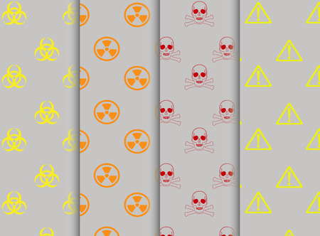 Vector - Collection of warning signs seamless patternのイラスト素材
