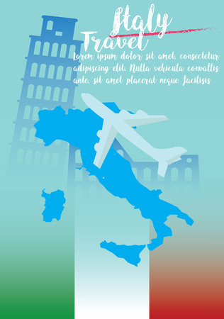 Vector - Italy travel on concept art backgroundのイラスト素材