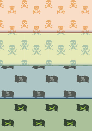 Seamless pattern on pirate theme backgroundのイラスト素材