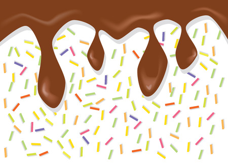 Melted chocolate vector template dark melted chocolate is drippingのイラスト素材