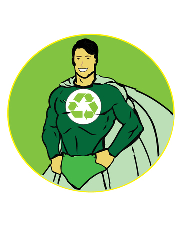 Hero of recycle concept art.のイラスト素材