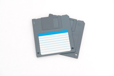 Two computer floppy disks --- old and obsolete technologyの写真素材