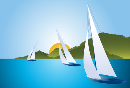 Regatta boatsのイラスト素材