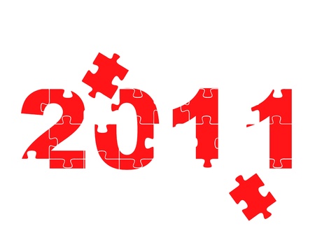 Image of the number 2011 in puzzleのイラスト素材
