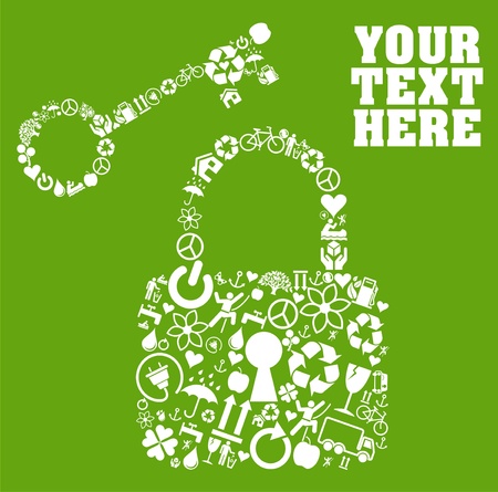 Ecology padlock vector background conceptのイラスト素材