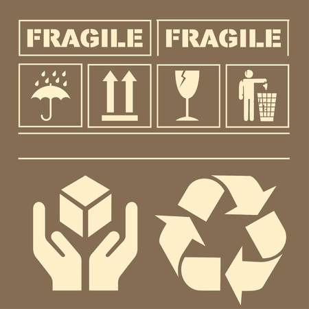 Safety fragile signs vectorのイラスト素材