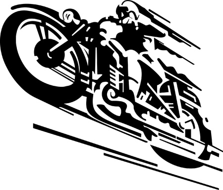 Stylized motorcyclist vector background