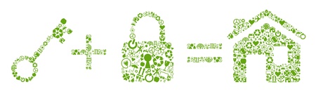 Eco concept- live in eco houseのイラスト素材