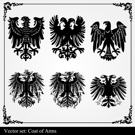 Heraldic eagles set vector backgroundのイラスト素材