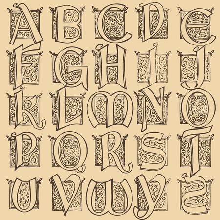 Vintage alphabet setのイラスト素材