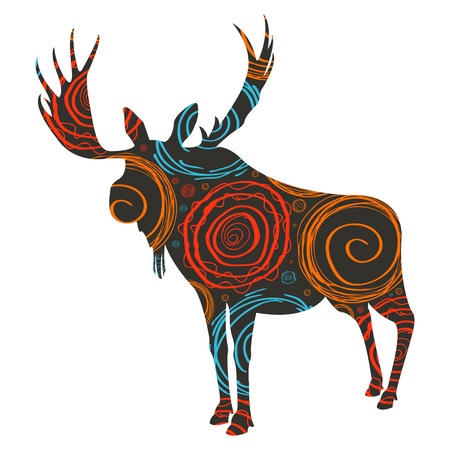 Moose background isolated on whiteのイラスト素材
