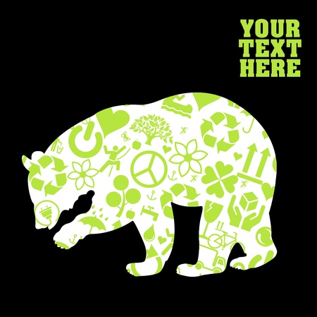 Ecology bear backgroundのイラスト素材