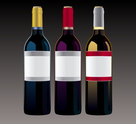 Vector bottles of wineのイラスト素材