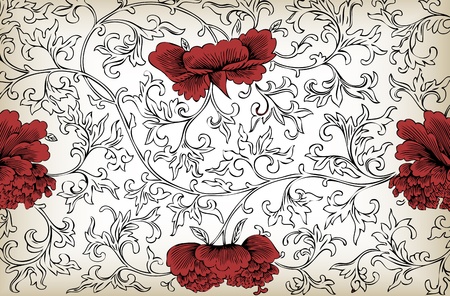 Vintage floral background vectorのイラスト素材