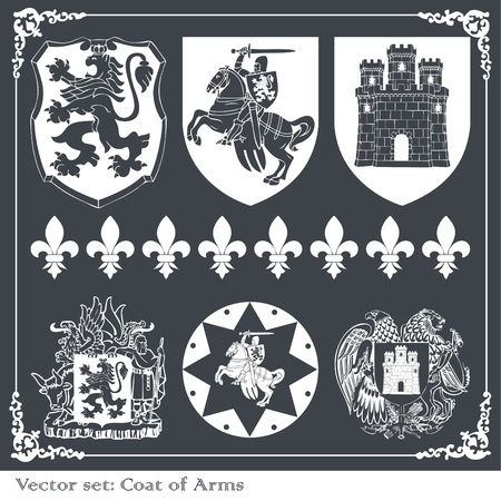 Heraldic elements setのイラスト素材