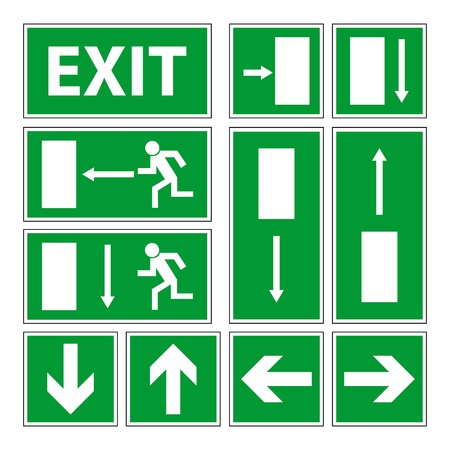 Exit signs setのイラスト素材