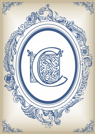 Vintage frames and elements background illustrationのイラスト素材