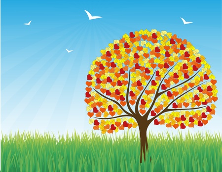 Ecology business tree background illustrationのイラスト素材