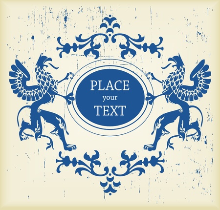 Vintage griffin coat of arms illustrationのイラスト素材