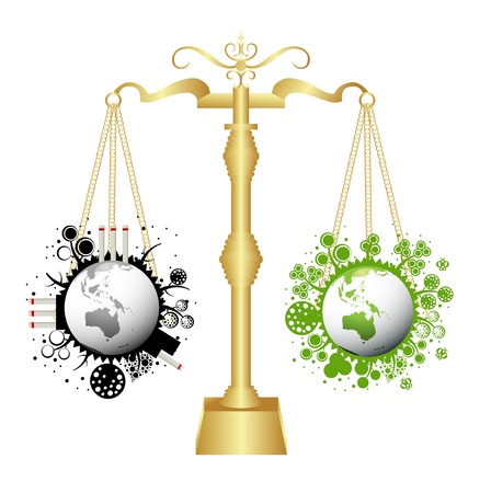 Ecology scales concept background illustrationのイラスト素材