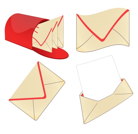 Set of vector vintage envelopeのイラスト素材