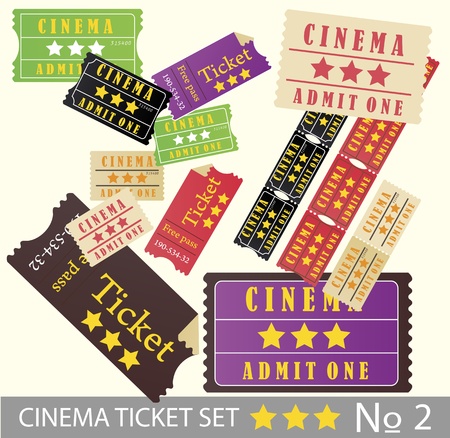 Cinema ticket set backgroundのイラスト素材