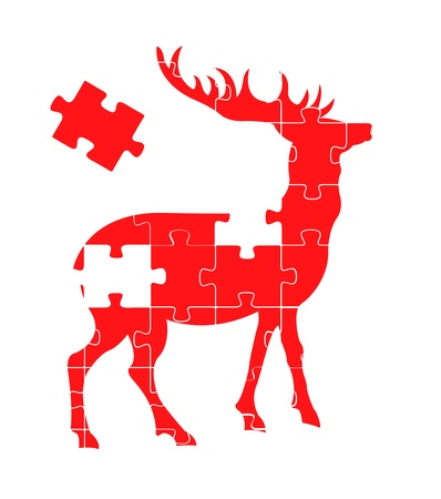 Puzzle deer background conceptのイラスト素材