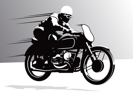 Vintage biker rider background illustrationのイラスト素材
