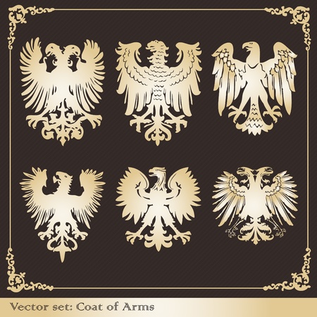 Vintage eagle coat of arms illustration collectionのイラスト素材