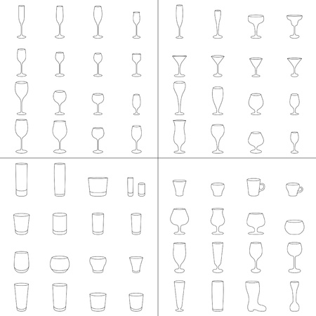 Glass illustration collectionのイラスト素材