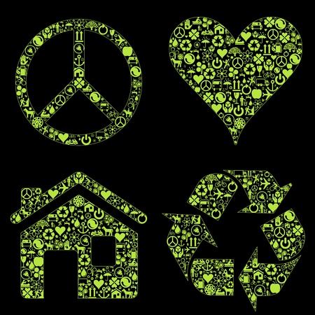Ecology icons concept background illustration collectionのイラスト素材
