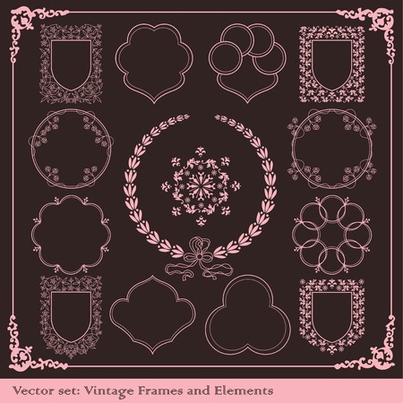 Vintage elements vector background setのイラスト素材