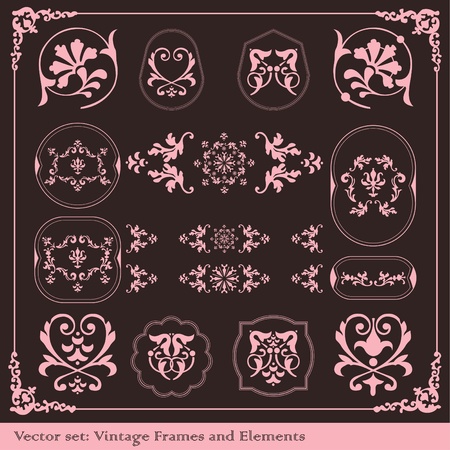 Vintage elements vector background setのイラスト素材