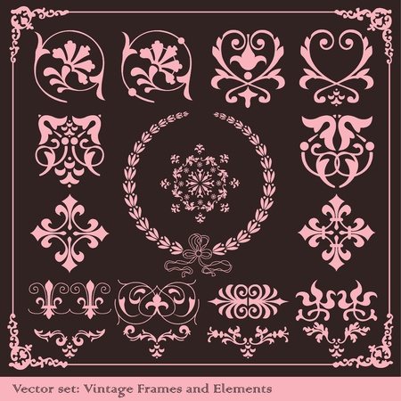 Vintage elements vector background setのイラスト素材
