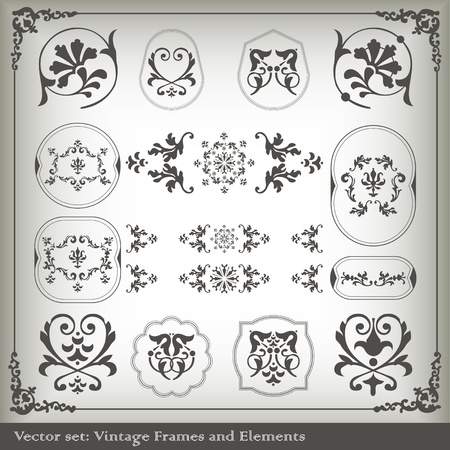 Vintage elements vector background setのイラスト素材