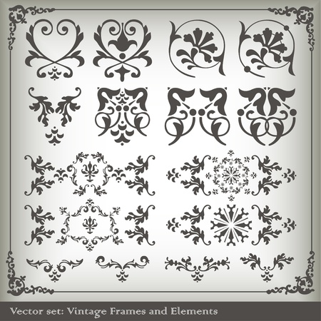 Vintage elements vector background setのイラスト素材