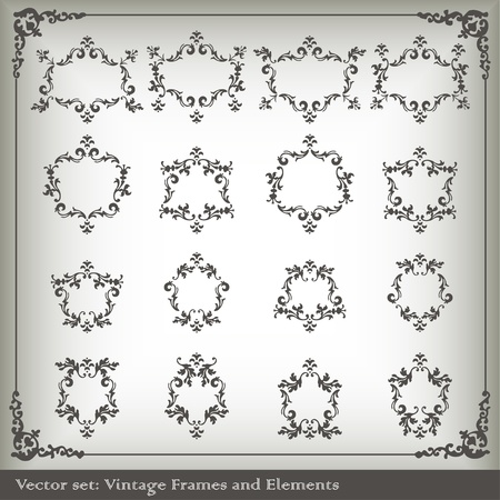 Vintage elements vector background setのイラスト素材