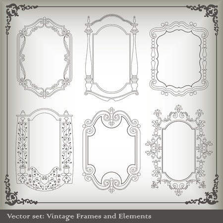 Vintage elements vector background setのイラスト素材