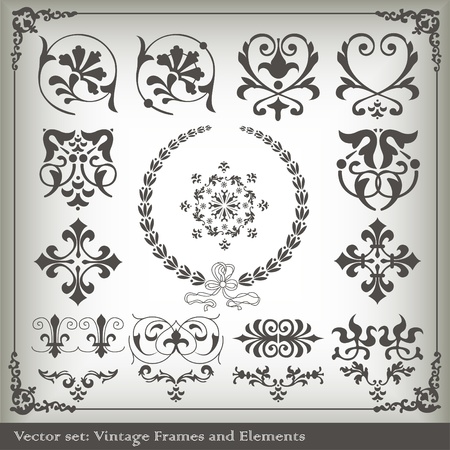 Vintage elements vector background setのイラスト素材
