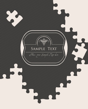 Vintage puzzle vector backgroundのイラスト素材