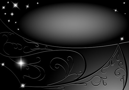black background with patterns light spots and starsのイラスト素材