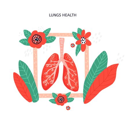 Lungs health diagnostics banner templateのイラスト素材