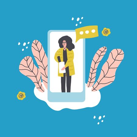 Online psychological assistance service illustration.のイラスト素材